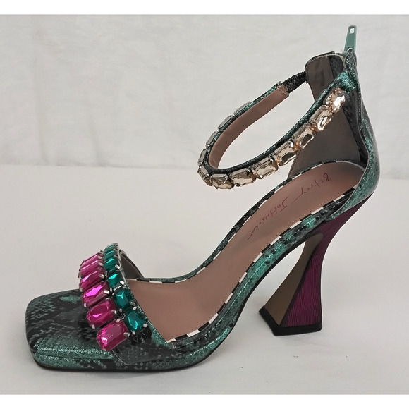 Betsey Johnson Emani Heels Women's Size 9.5 Teal & Purple w/ Rhinestones #W4154 - Picture 7 of 16